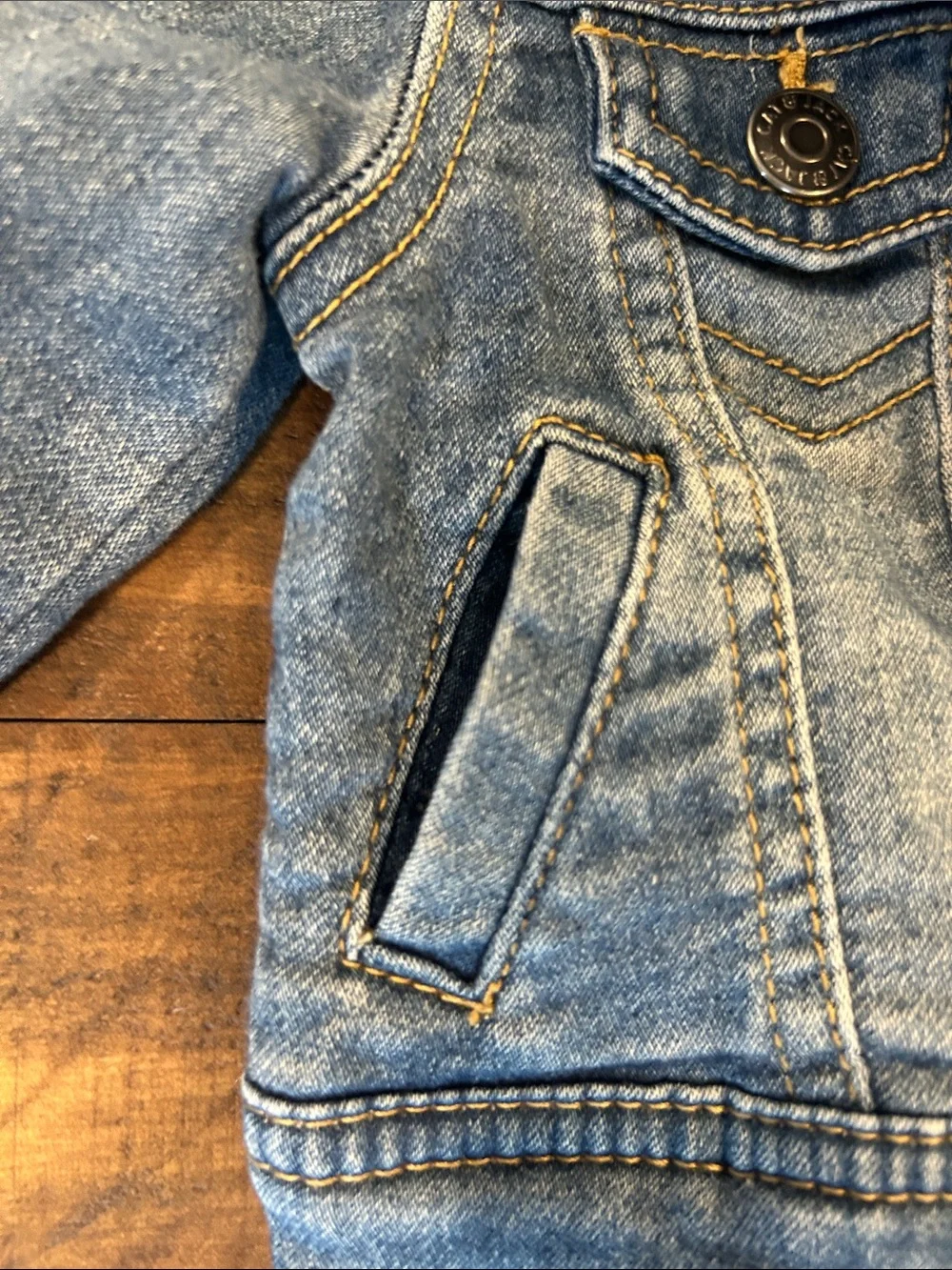 Cat & Jack 12M Light Blue Denim Jean Jacket with Snap Enclosure